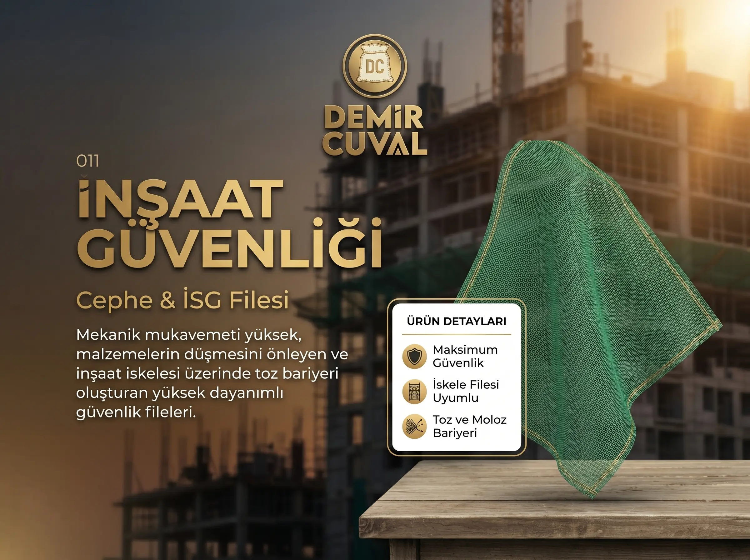 İnşaat cephe filesi ve iskele güvenlik sistemleri